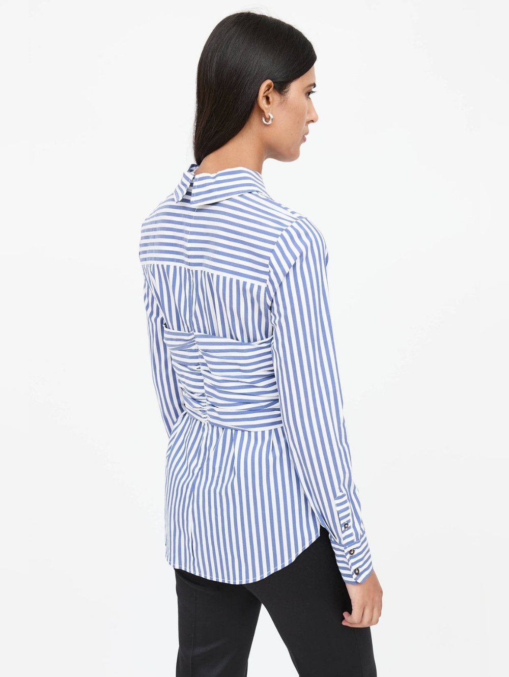 Veronica Beard Moonlight Baylor Striped Button-Front Bustier Combo Shirt - Picture 4 of 15